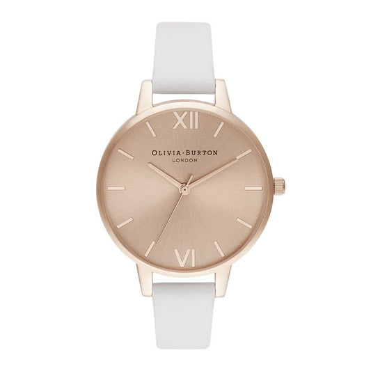Білий годинник Olivia Burton із синтетичної шкіри