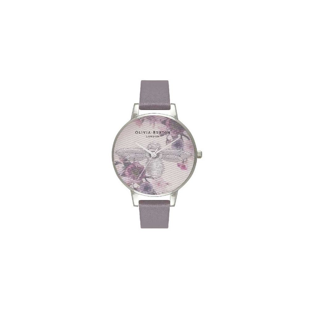 Годинник із сірої синтетичної шкіри Olivia Burton