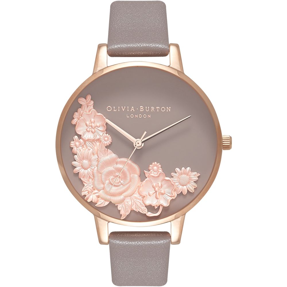 Сірий шкіряний годинник Olivia Burton