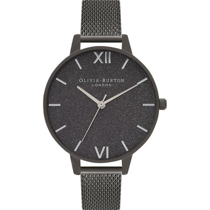 Чорний сталевий годинник Olivia Burton