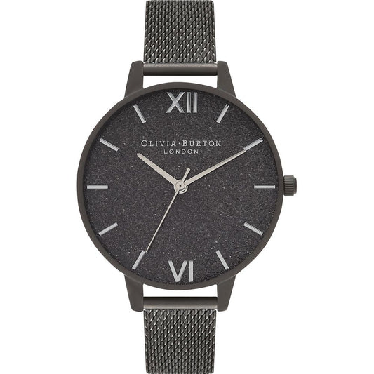 Чорний сталевий годинник Olivia Burton