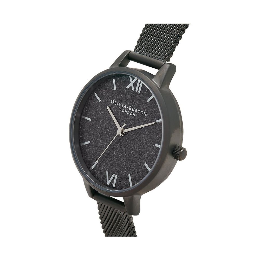 Чорний сталевий годинник Olivia Burton