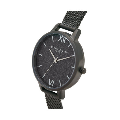 Чорний сталевий годинник Olivia Burton