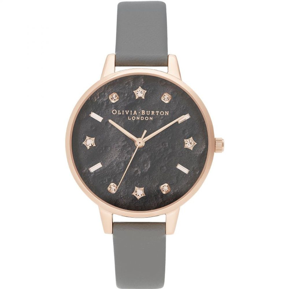 Сірий шкіряний годинник Olivia Burton