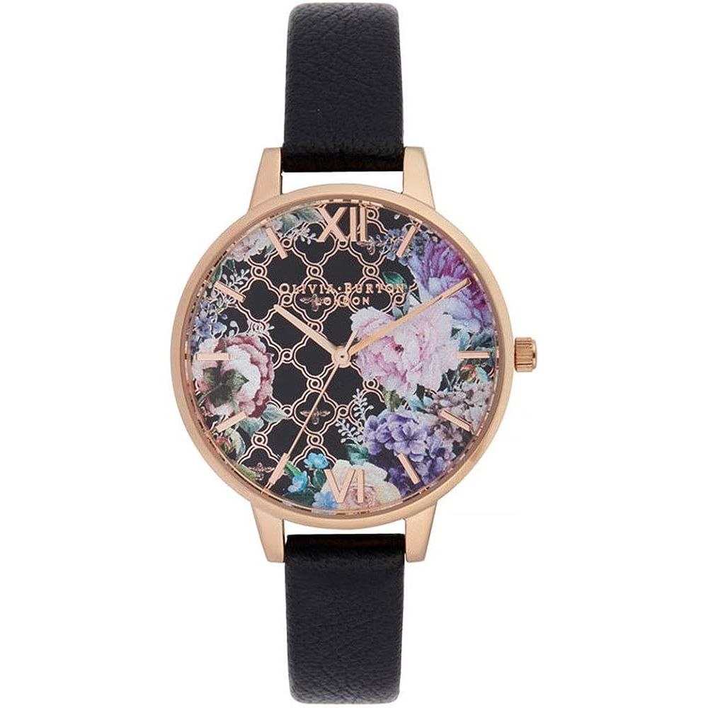 Чорний годинник Olivia Burton із синтетичної шкіри