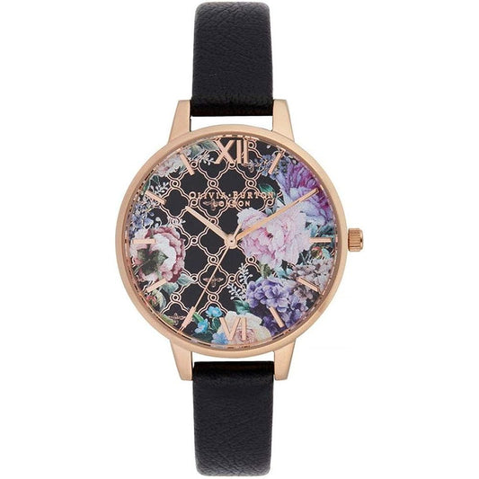 Чорний годинник Olivia Burton із синтетичної шкіри
