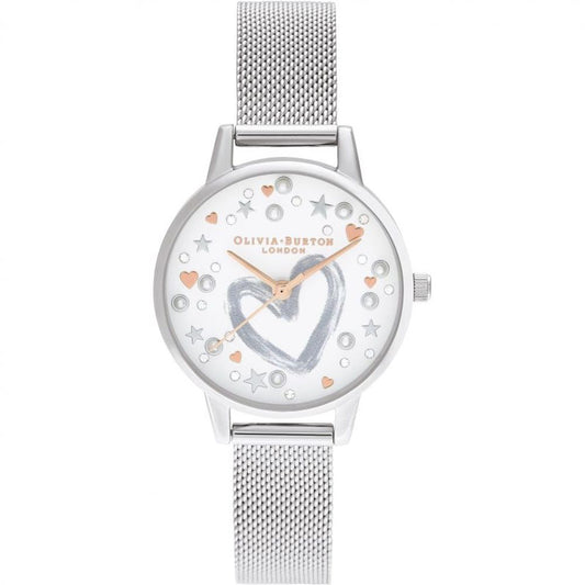 Срібний сталевий годинник Olivia Burton