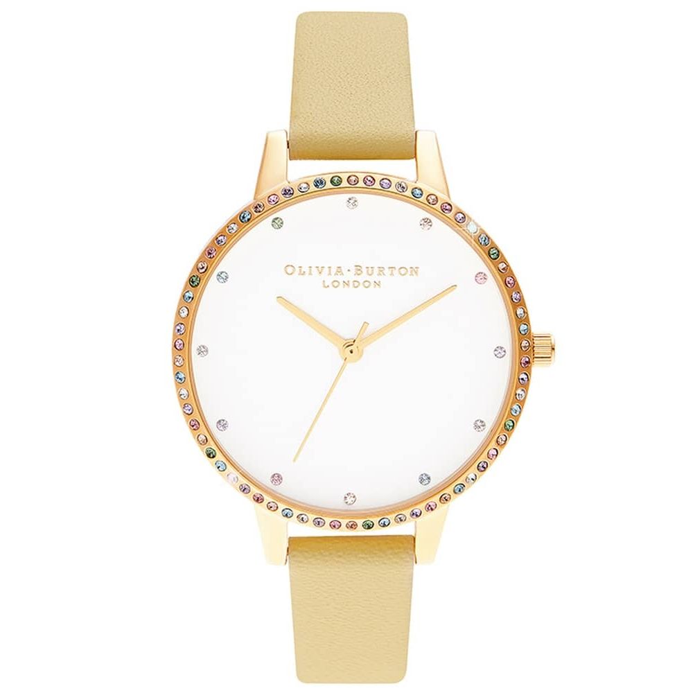 Жовтий шкіряний годинник Olivia Burton