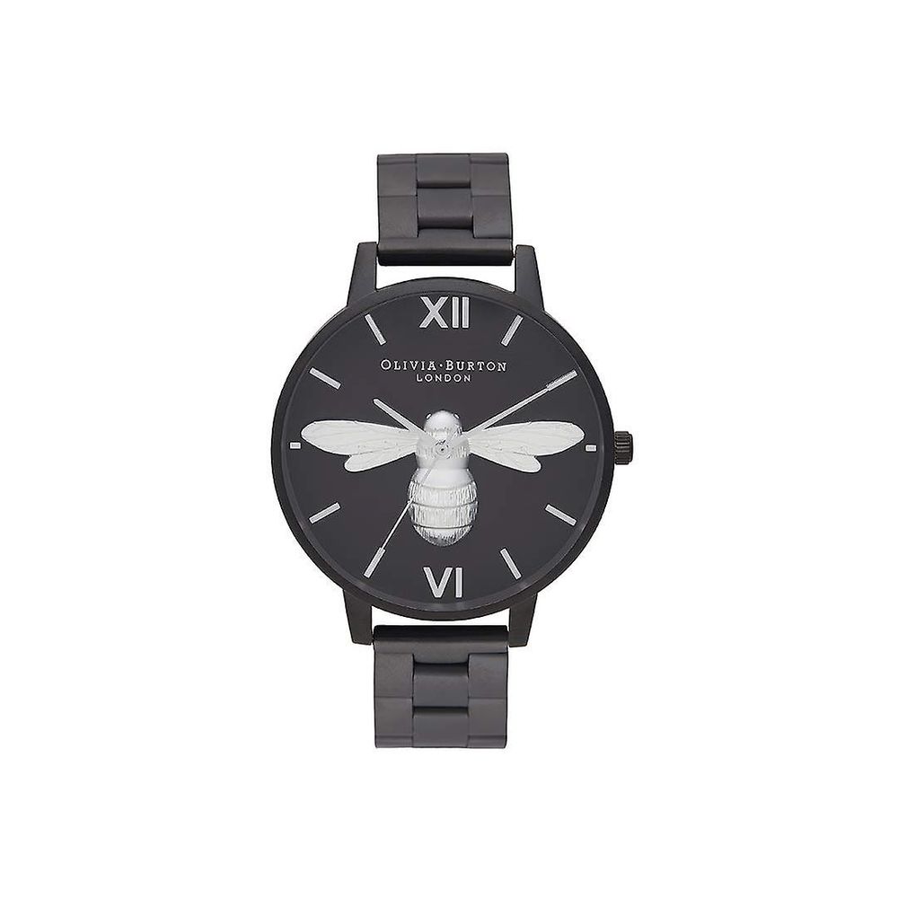 Чорний сталевий годинник Olivia Burton