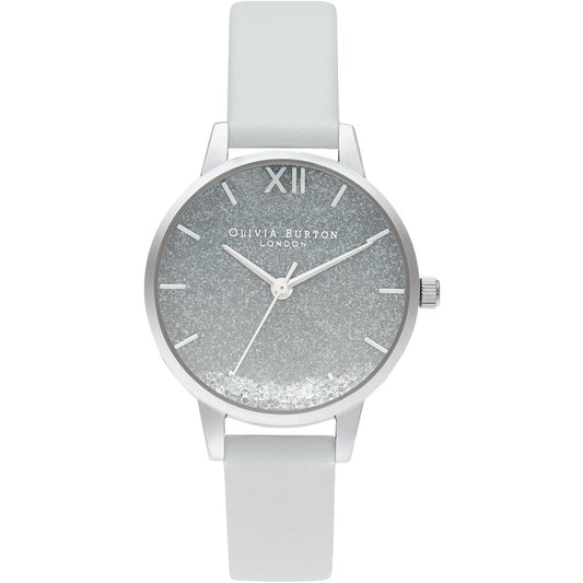 Сірий шкіряний годинник Olivia Burton