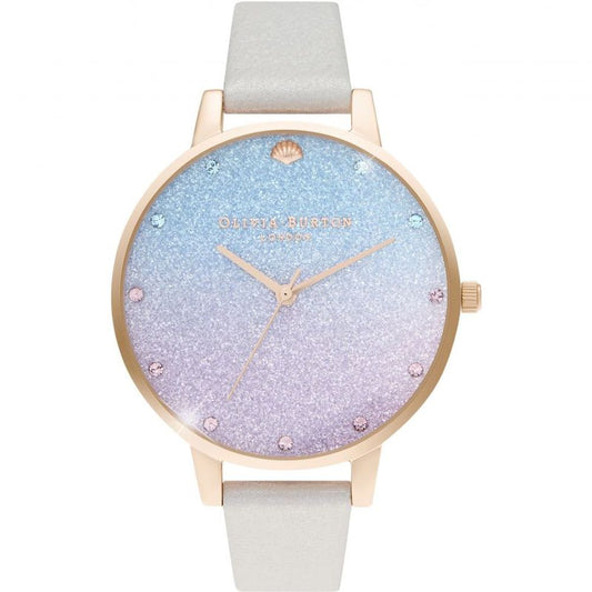 Сірий шкіряний годинник Olivia Burton