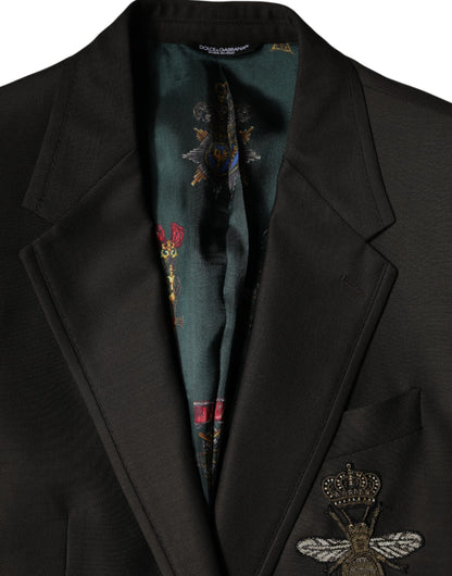 Однобортний формальний блейзер з чорної бджолиної вовни Dolce &amp; Gabbana