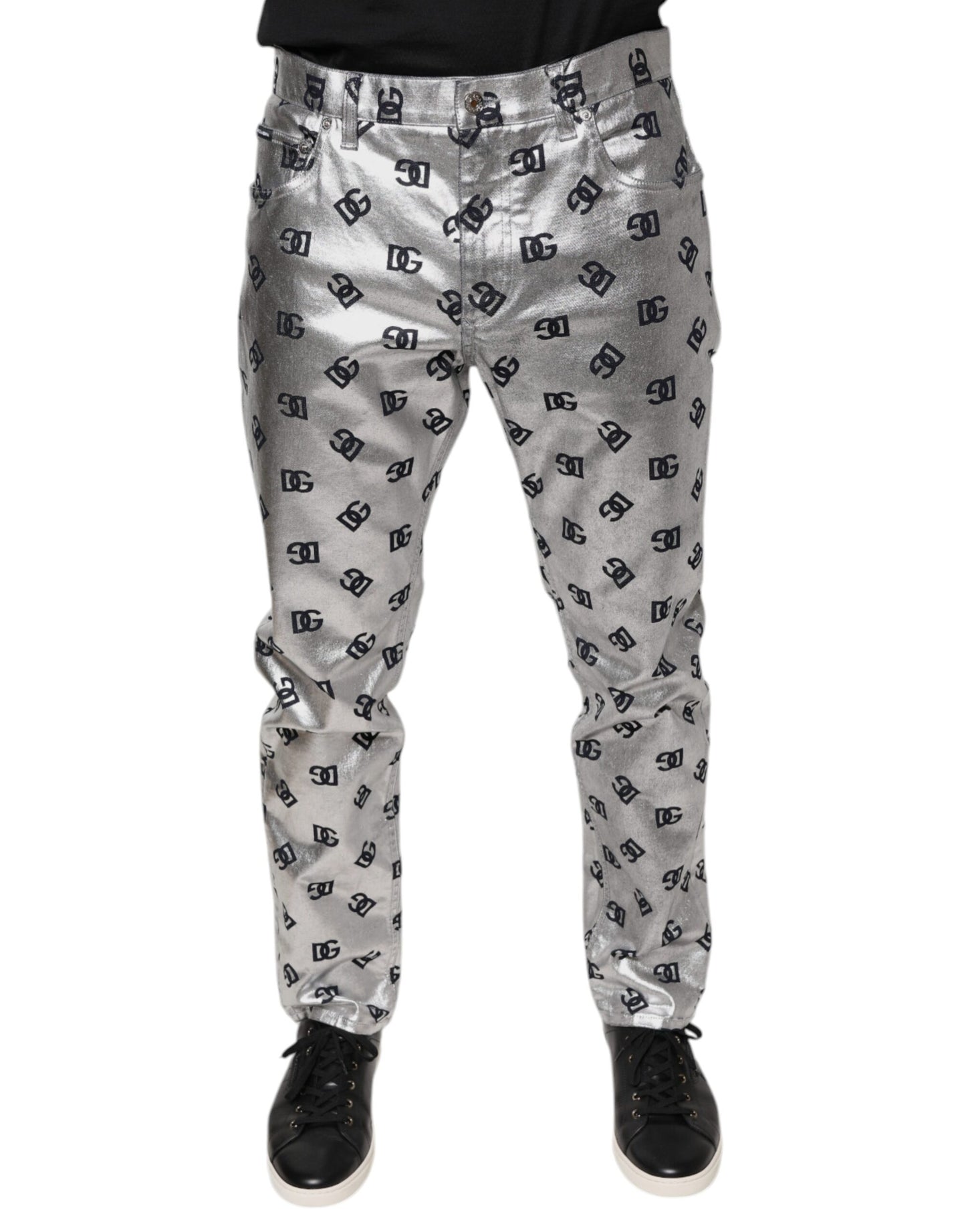 Джинси Dolce &amp; Gabbana Silver DG Monogram Skinny Men Denim