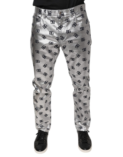 Джинси Dolce &amp; Gabbana Silver DG Monogram Skinny Men Denim
