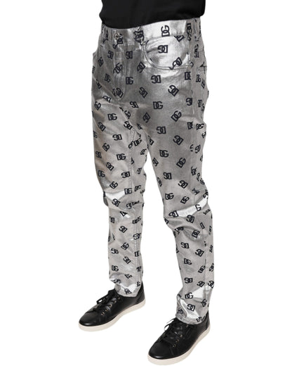 Джинси Dolce &amp; Gabbana Silver DG Monogram Skinny Men Denim