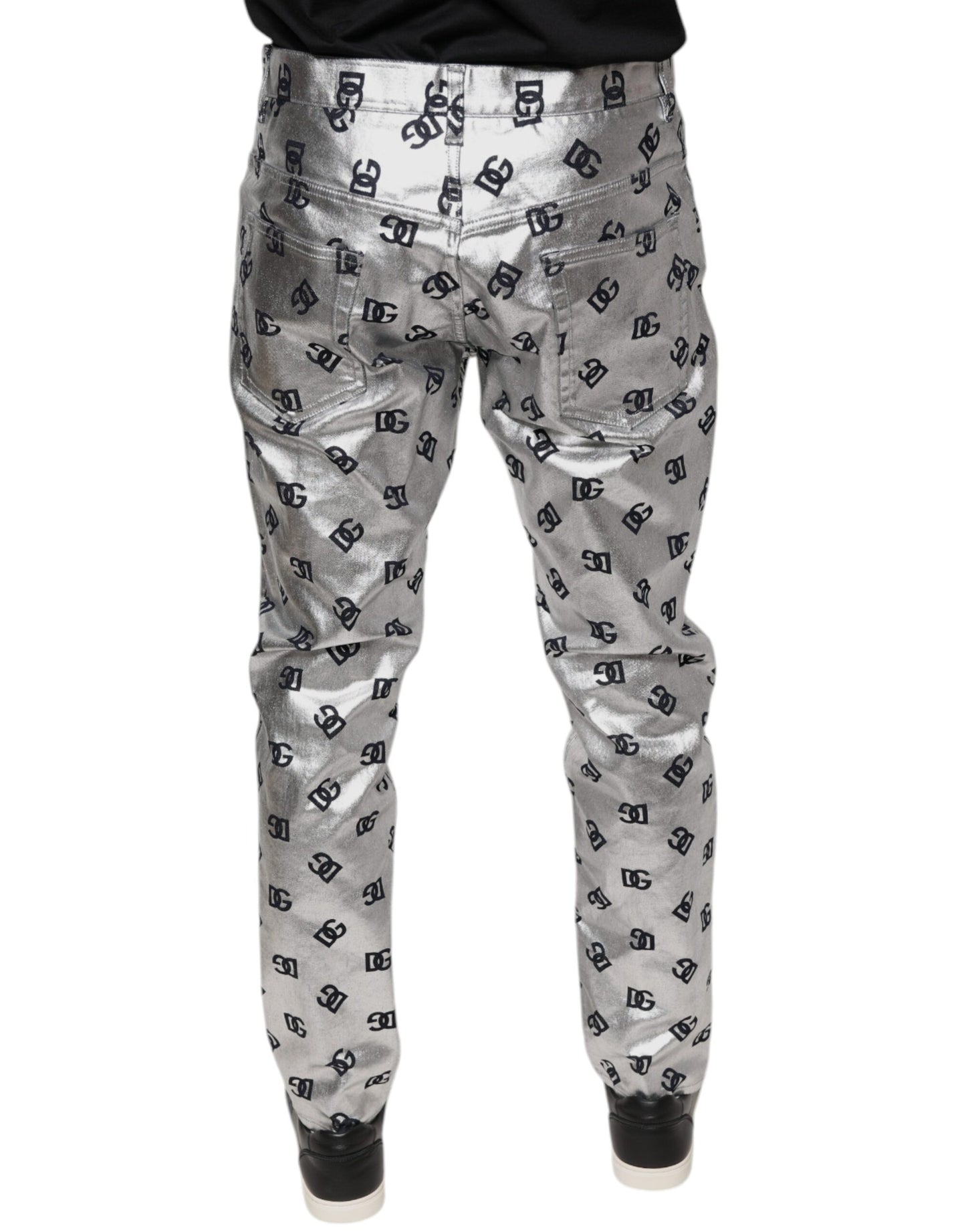 Джинси Dolce &amp; Gabbana Silver DG Monogram Skinny Men Denim