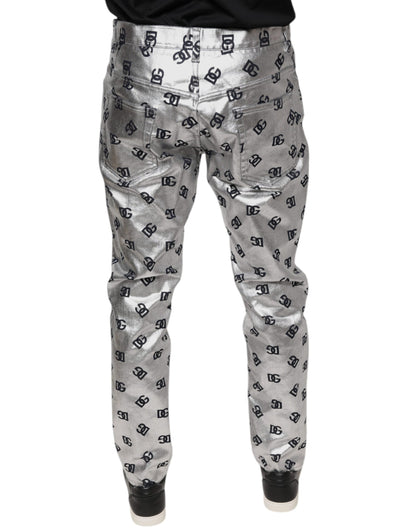 Джинси Dolce &amp; Gabbana Silver DG Monogram Skinny Men Denim