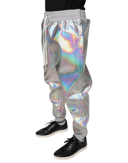 Dolce &amp; Gabbana Silver Iridescent Чоловічі спортивні штани Jogger