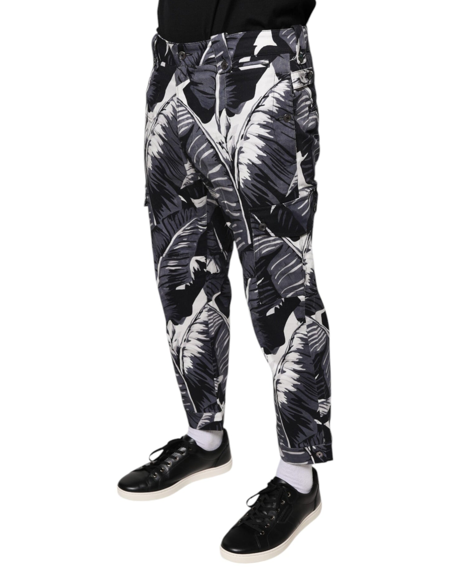 Бавовняні стрейч-капрі Dolce &amp; Gabbana Grey Banana Leaf