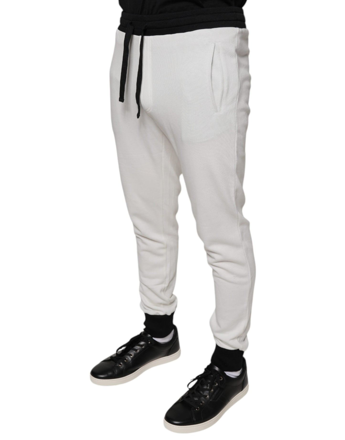 Dolce &amp; Gabbana білі бавовняні тонкі чоловічі спортивні штани Jogger