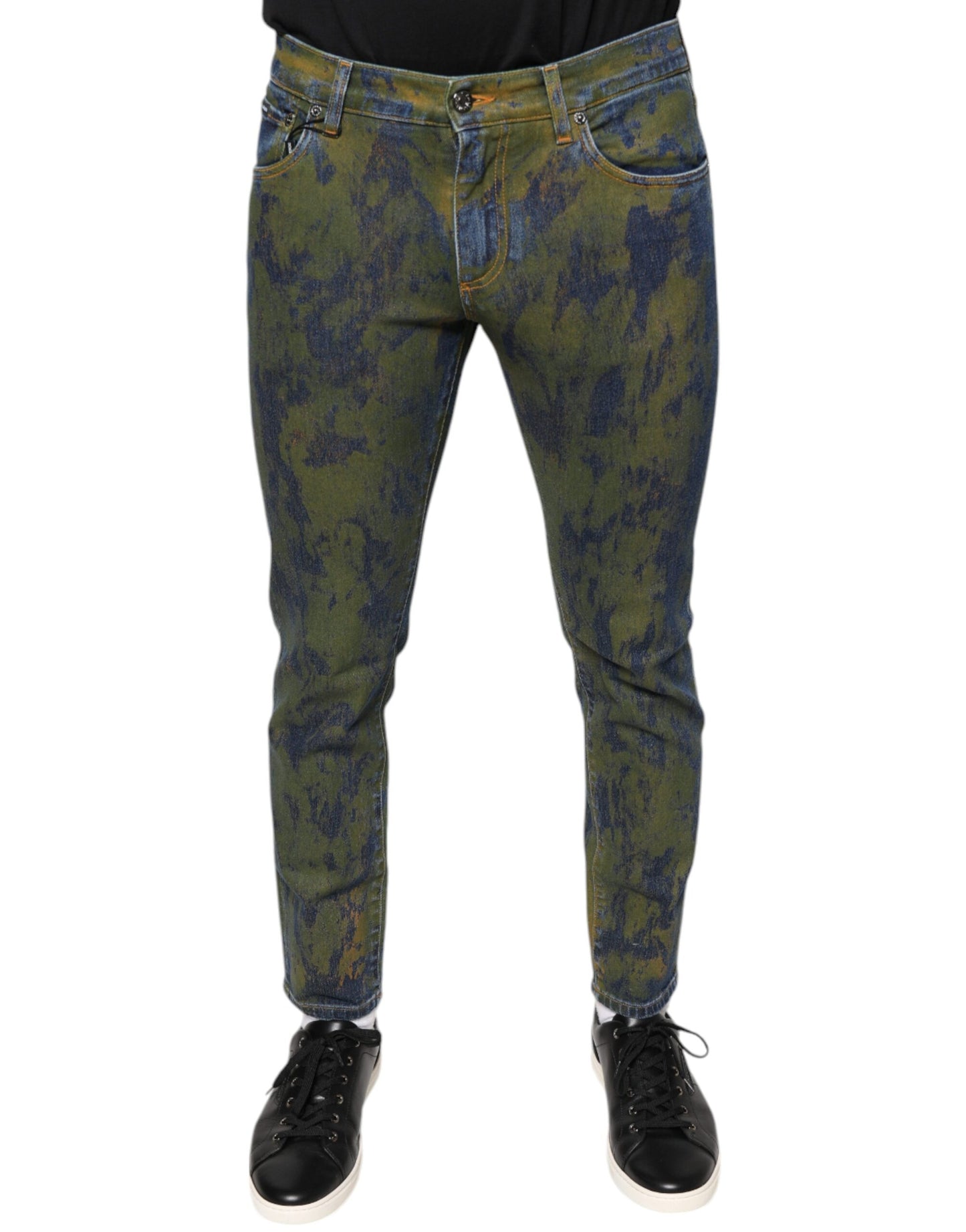Чоловічі джинси Dolce &amp; Gabbana Blue Cotton Dye Slim Fit