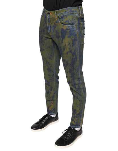 Чоловічі джинси Dolce &amp; Gabbana Blue Cotton Dye Slim Fit