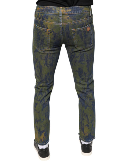 Чоловічі джинси Dolce &amp; Gabbana Blue Cotton Dye Slim Fit