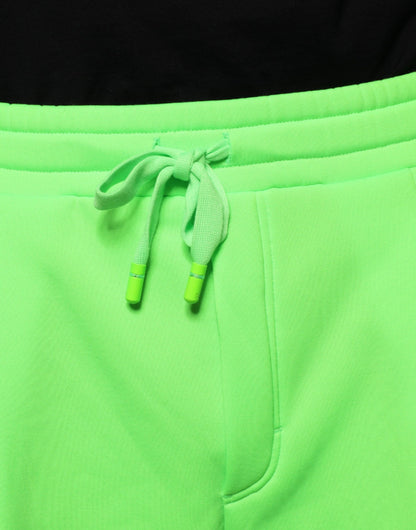 Dolce &amp; Gabbana Neon Green Polyester Cargo Jogger Sweatpants Штани