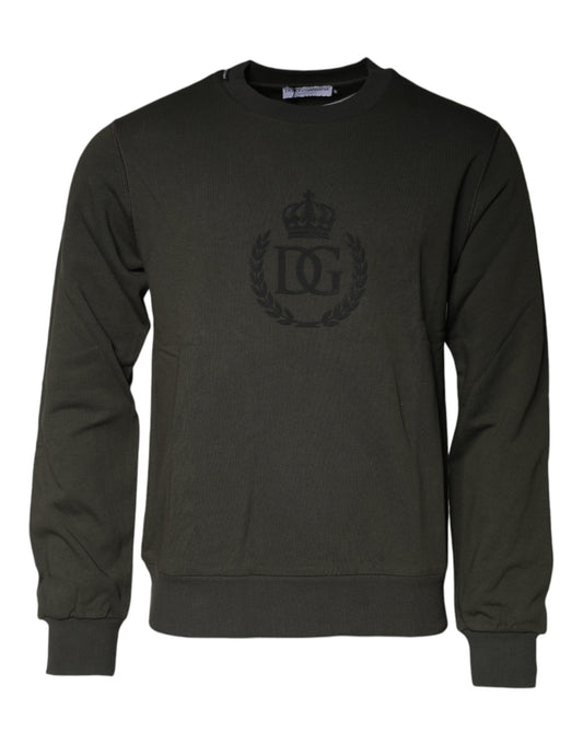Бавовняний світшот Dolce &amp; Gabbana Army Green Crown
