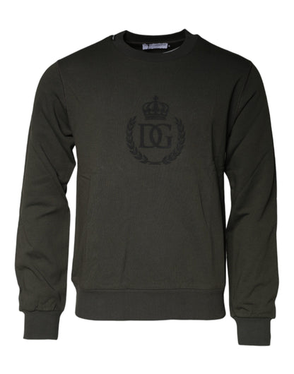 Бавовняний світшот Dolce &amp; Gabbana Army Green Crown