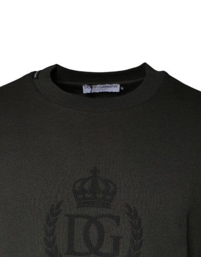 Бавовняний світшот Dolce &amp; Gabbana Army Green Crown