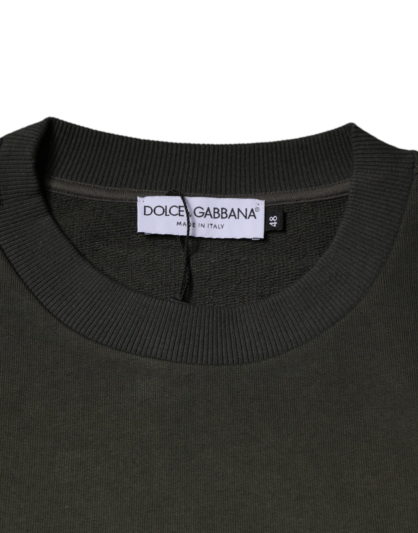 Бавовняний світшот Dolce &amp; Gabbana Army Green Crown