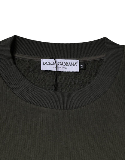 Бавовняний світшот Dolce &amp; Gabbana Army Green Crown