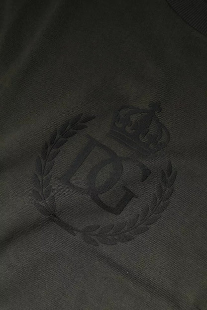 Бавовняний світшот Dolce &amp; Gabbana Army Green Crown