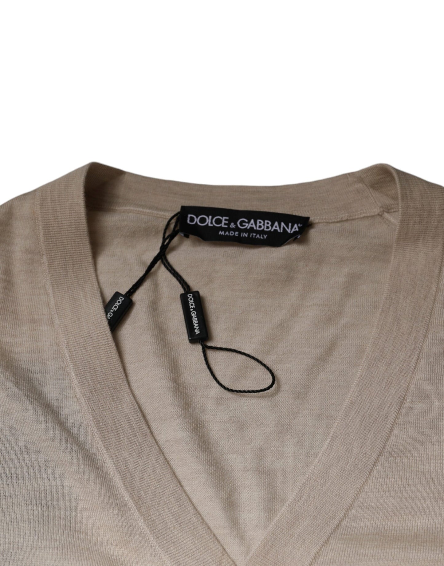 Бежевий кашеміровий светр-джемпер Dolce &amp; Gabbana на гудзиках