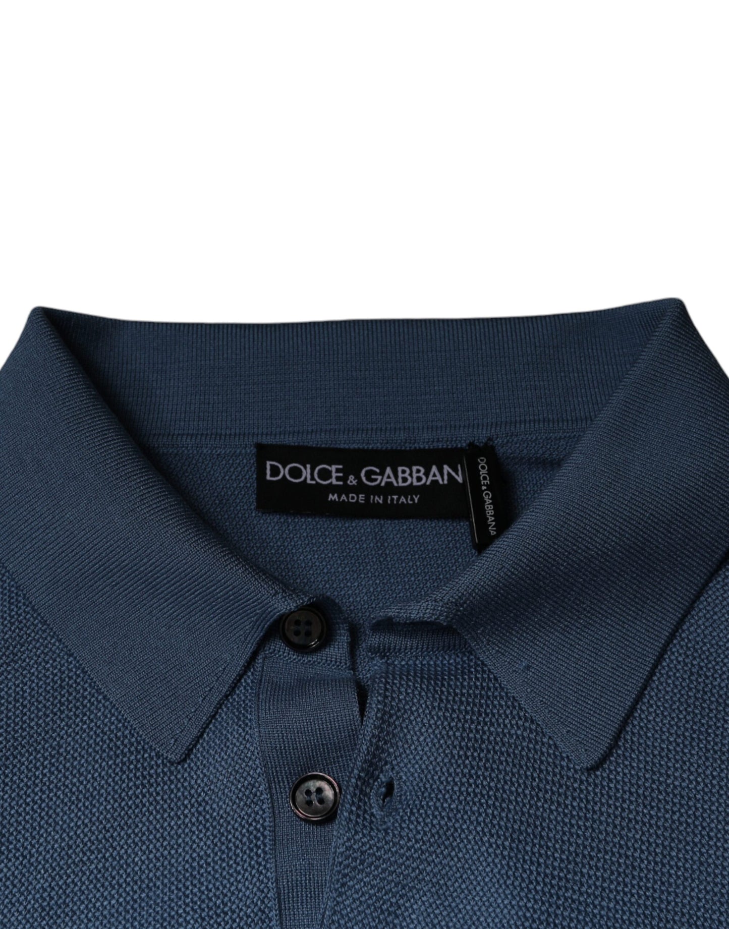 Небесно-блакитний чоловічий пуловер із шовковим коміром Dolce &amp; Gabbana