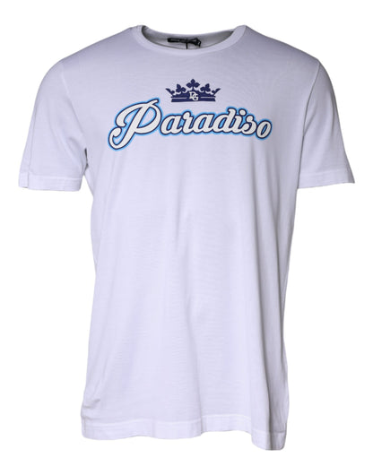 Бавовняна футболка з короткими рукавами Dolce &amp; Gabbana White Paradiso