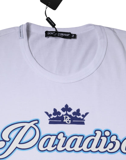 Бавовняна футболка з короткими рукавами Dolce &amp; Gabbana White Paradiso