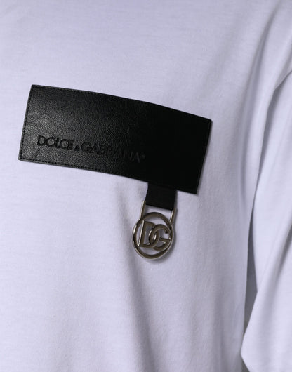 Бавовняна футболка Dolce &amp; Gabbana з нашивкою з круглим вирізом і логотипом