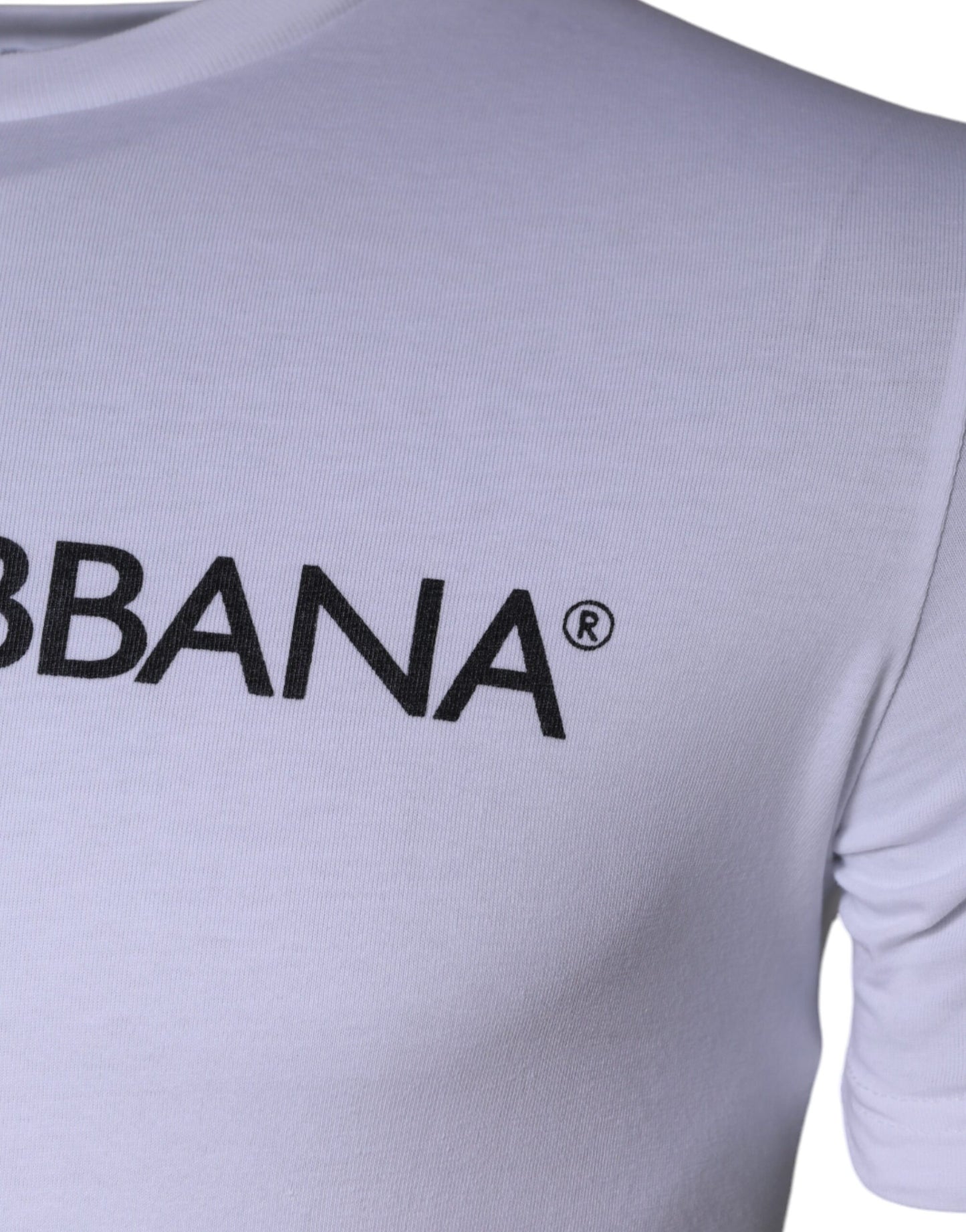 Бавовняна футболка з круглим вирізом із принтом білого логотипу Dolce &amp; Gabbana
