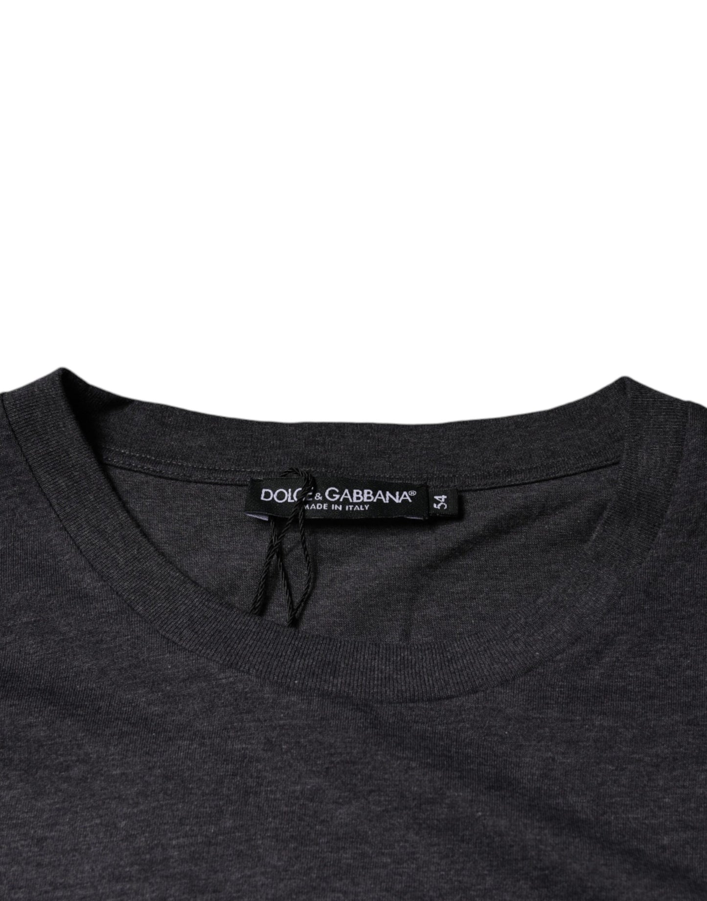 Бавовняна футболка з круглим вирізом Dolce &amp; Gabbana Grey з логотипом