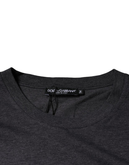Бавовняна футболка з круглим вирізом Dolce &amp; Gabbana Grey з логотипом