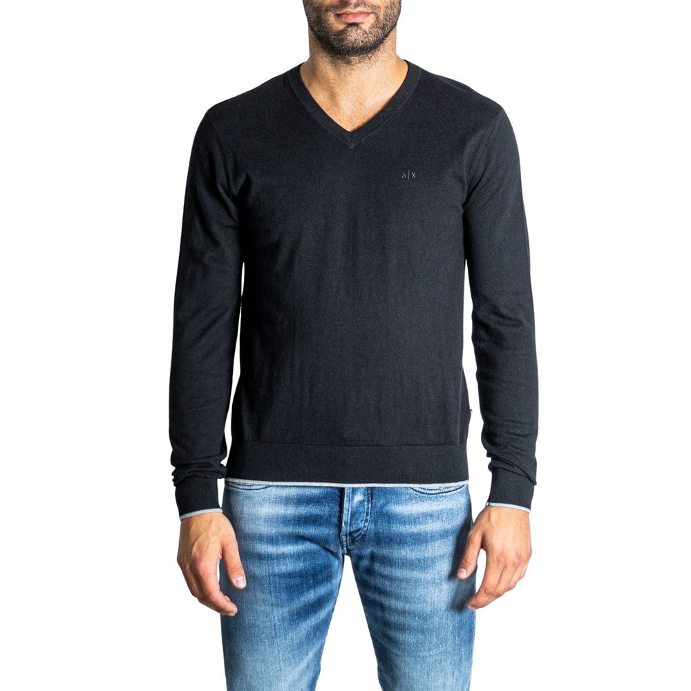 Чорна бавовняна футболка Armani Exchange