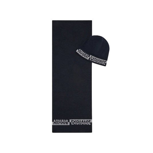 Синій вовняний шарф Armani Exchange