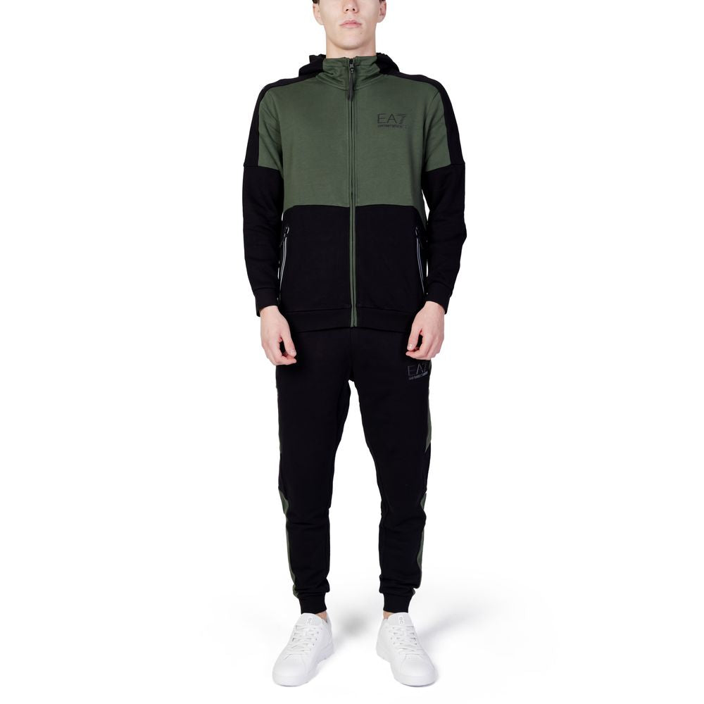Зелений бавовняний спортивний костюм EA7 Emporio Armani