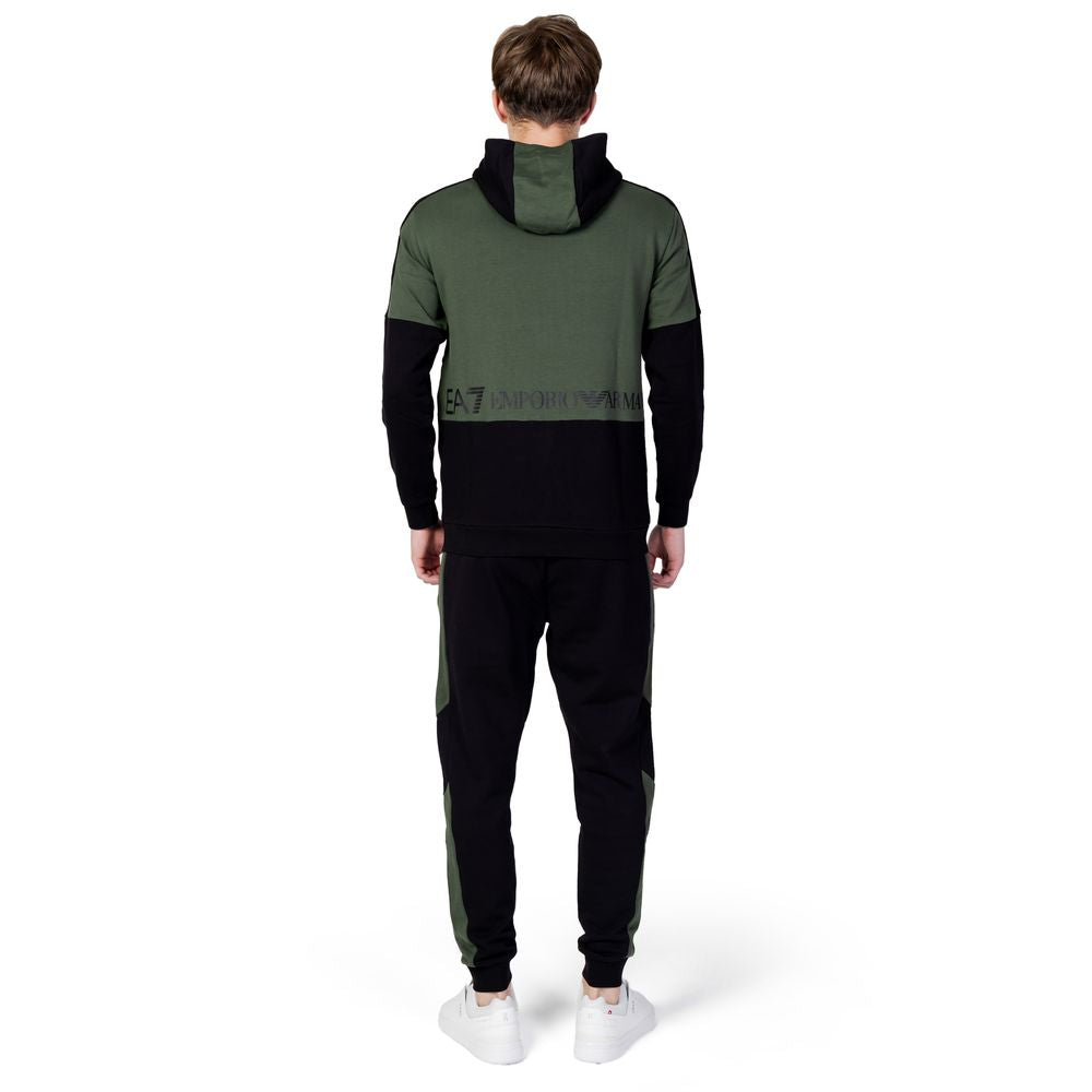 Зелений бавовняний спортивний костюм EA7 Emporio Armani