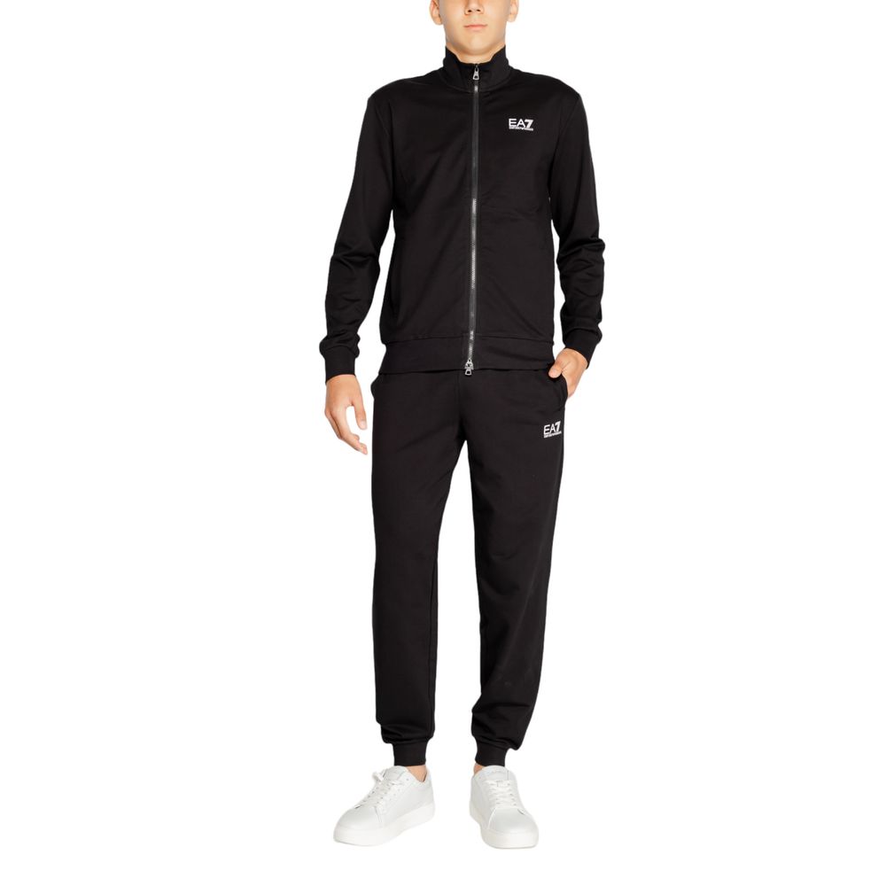 Чорний бавовняний спортивний костюм EA7 Emporio Armani