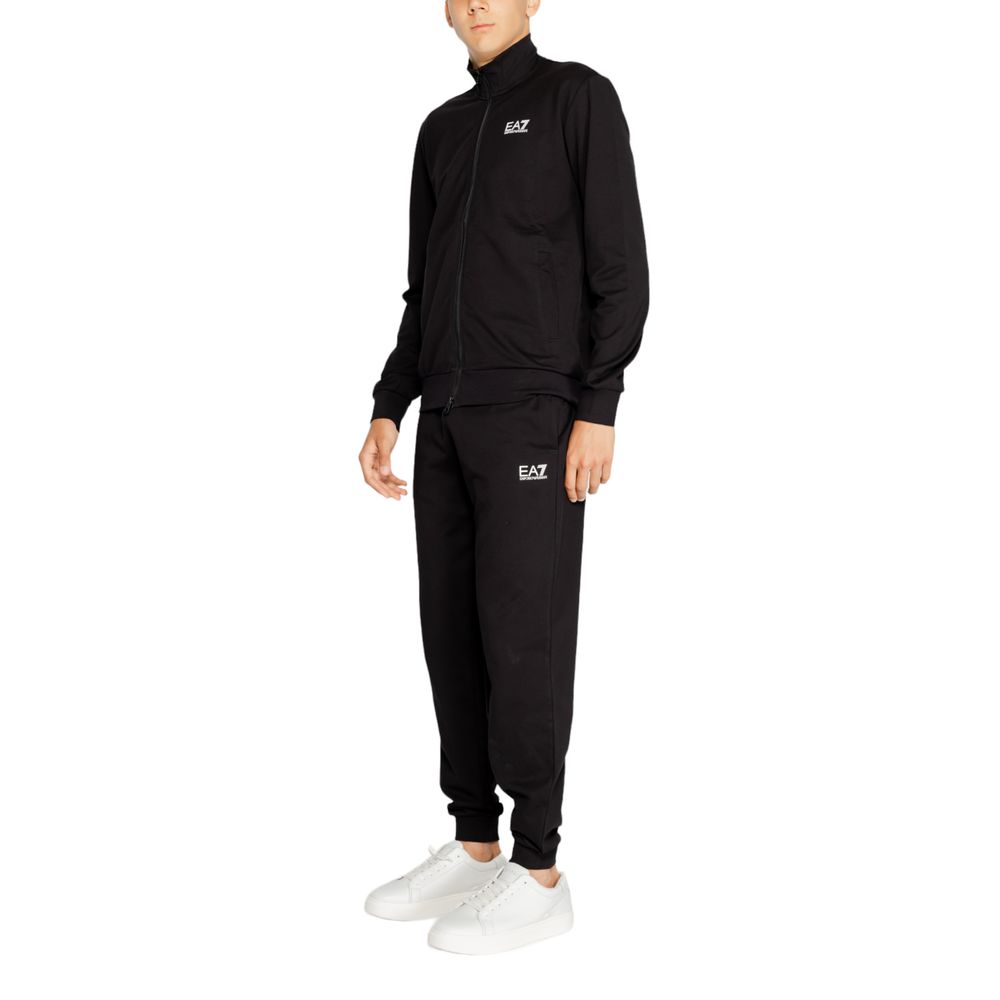 Чорний бавовняний спортивний костюм EA7 Emporio Armani