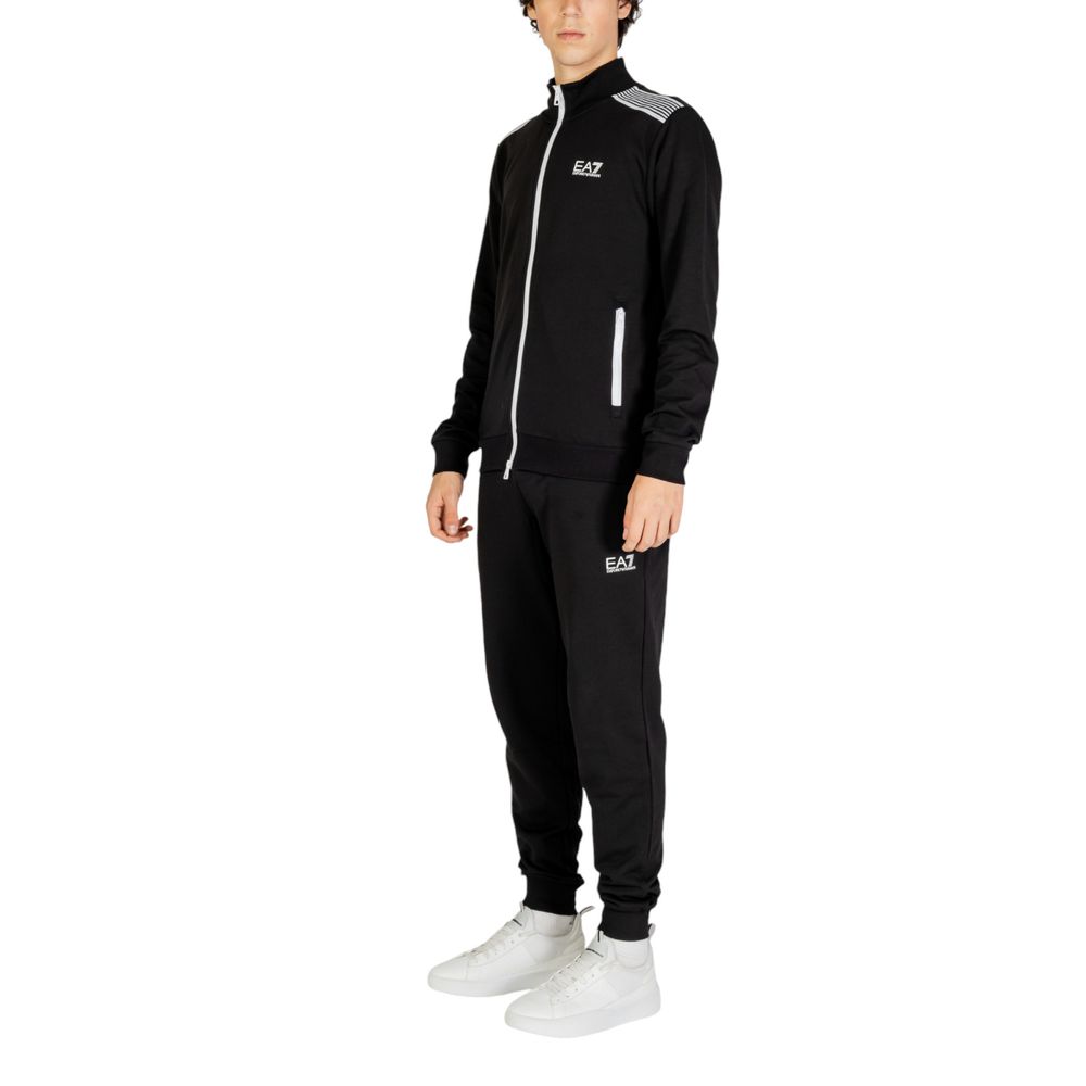 Чорний бавовняний спортивний костюм EA7 Emporio Armani
