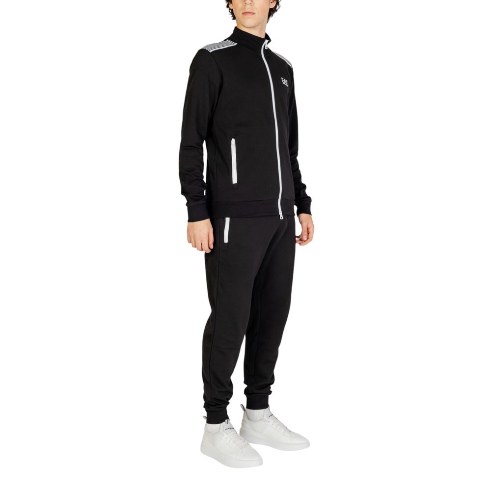 Чорний бавовняний спортивний костюм EA7 Emporio Armani